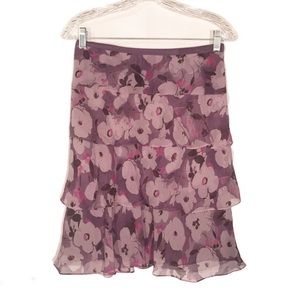 NWOT Context 100% Silk Layered Skirt